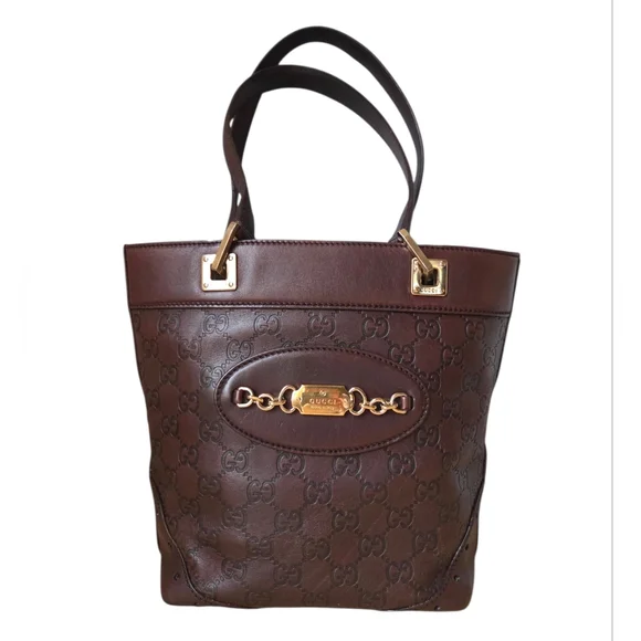 Gucci Guccissima Punch Leather Tote Burgundy Shoulder Bag 145994 - Picture 17 of 17